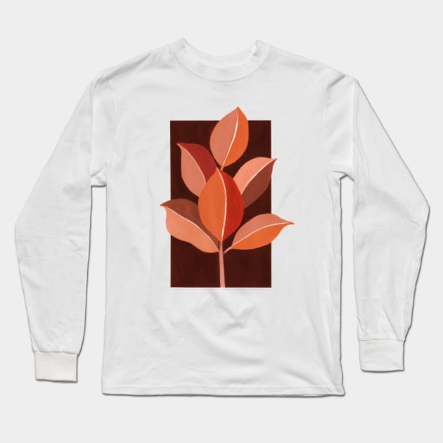 Abstract Leaves III Long Sleeve T-Shirt by Akbaly